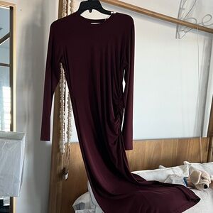 Vince Deep Burgundy Long Sleeve Dress